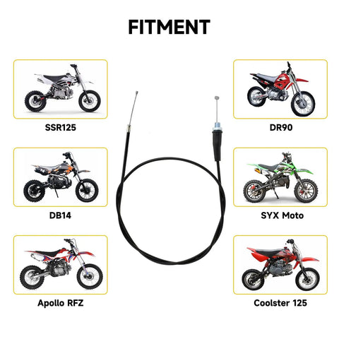 Beefy 35.43 Inch Throttle Cable for 50Cc 70Cc 90Cc 110Cc 125Cc Chinese Dirt Bikes with Fitment Options