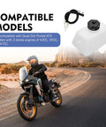 Gas Tank Kit For Mini Bikes And ATVs, Universal Fuel Canister with oil filter, shown on bike with desert background