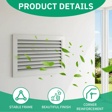 Two Sided Aluminum Louvered Door Vent 20 By 12 Inches For Interior Doors Silver Air Vent Grille For Bathroom Garage And Cabinets Easy Install No Sweat Durable Decorative Frame Quiet Fresh Air Flow