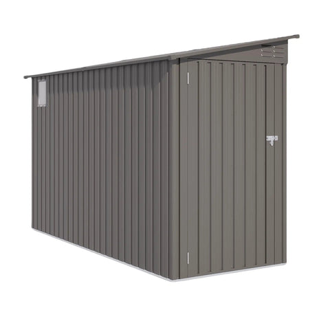 Rugged 4x9.2 Ft Outdoor Storage Shed Made From Galvanized Steel With Lockable Door And Window Waterproof Metal Tool Storage