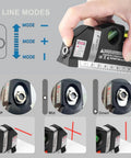 4 In 1 Laser Level Tool With Cross Line Plumb And 45 Degree Bubble For Horizontal And Vertical DIY Projects, 8ft 2.5m Reach, Handy Multipurpose Line Laser For Construction, Home Renovation, Picture Hanging And Cabinet Install. 3 line modes