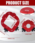 Two Pack Aluminum Router Corner Radius Template Set R10 To R50 CNC Machined Pro Grade Arc Guide showcasing dimensions