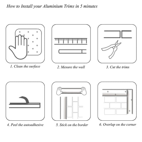 Installation guide for 10 Pack 36 Inch Peel And Stick Aluminum Tile Trim For Kitchen Backsplash Edge Decorative Self Adhering.