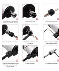 Step-by-step instructions for using JTLB J46 Self Reversing Tapping Chuck With 2MT And 3MT Shanks for drilling.