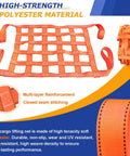 Heavy Duty Hoisting Lifting Net With Reinforced Canvas Weave And UV Resistant Coating For Cargo Hauling and Rock Solid Grip on Hitch Carriers or Big Moving Jobs, made from high-strength polyester.