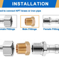 4-pack brass NPT reducer bushings, 1/2 in male to 3/8 in female, heavy-duty threaded pipe fittings