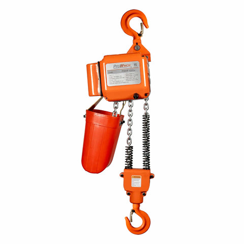 1 Ton Electric Chain Hoist With 20 Ft Lift Height, 2200 Lb Capacity, G80 Chain, M3 H2 Duty Rating, 110V 120V suspended