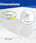 Heavy Duty 2.5 Inch By 10 Foot PVC Dust Collection Hose With 304 Stainless Steel Clamps dimensions and clamping capacity