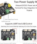 Two Pack Serial Bus Servo Driver Board With Integrated Power Supply And Control Circuit for ST and SC series, showing dual power supply methods.