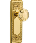 Old School Egg And Dart Door Plate With Deco Knob Double Dummy Unlacquered Brass Solid Brass Plates With Lead Crystal Knobs Perfect