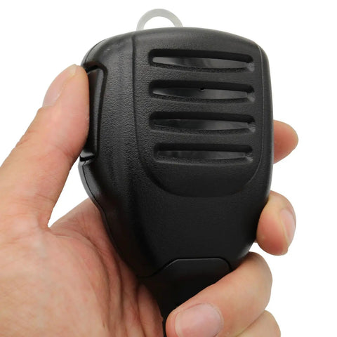 Hand holding HM 152 Microphone Speaker For ICOM Radios Compatible With IC 208H 2200H 2300H 2820H 8 Pin RJ45 Connector