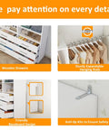 Game-Changing Modular Closet System With 6 Wooden Drawers And Corner Config, Heavy-Duty Walk-In Wardrobe Organizer With 7 Hanging Rods showcasing wooden drawers and sturdy hanging rods.