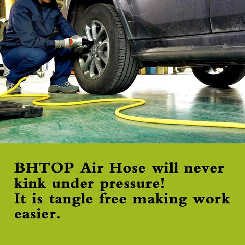 Half Inch Air Hose 100 Ft Heavy Duty Lightweight For Air Compressor With 300 PSI Working Pressure And MNPT Fittings A Real Workhorse For Home Garage And Shop Use Flexible Durable And Kink Resistant