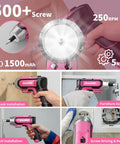 4V Cordless USB Rechargeable Screwdriver Kit With 29 Bits, Pink Handy Mini Power Tool For Home Repairs in various uses