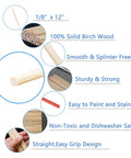 Top Shelf 1/8 X 12 Inch Wooden Dowel Rods 150 Pack For Crafts And Diy Projects Ultra Smooth Hardwood Sticks shown with details.