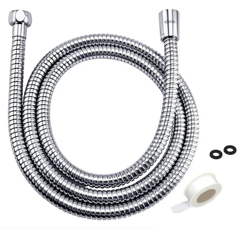 59 Inch Stainless Steel Handheld Shower Hose with Brass Connectors and G1/2 Fittings, tape and washers included