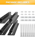 Garage Ceiling Tote Storage Rails Heavy Duty Overhead Bin Rack Adjustable Tote Slide System 4 Pack For 3 Bins Bins Not Included hardware