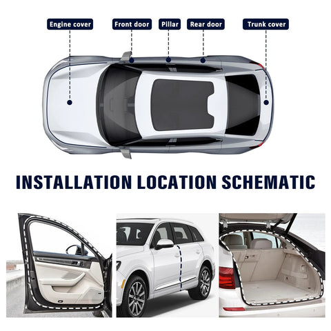 20ft car door weather stripping top-view schematic; U-shaped rubber edge trim with steel insert for door frames.