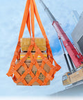 Heavy Duty Cargo Net For Trucks SUVs And Trailers 3.3 By 3.3 Feet holding boxes with crane