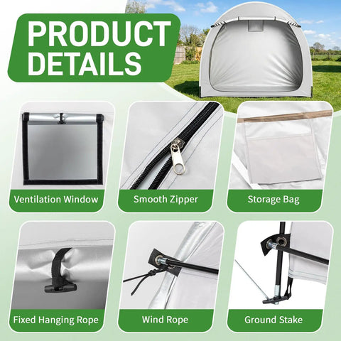 Product details of Bike Tent Outdoor Portable Bicycle Storage Shed With 210D Oxford Fabric PU4000 Waterproof Cover For 2 To 3 Bikes