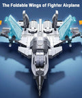Fighter Jet Building Set For Boys Ages 8 To 14 With Foldable Wings Realistic Cockpit Airplane Model Kit STEM Toy 577 Pieces