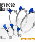6 Inch Key Type Hose Clamps Pack Of 5 Stainless Steel Thumb Screw Adjustable in various sizes