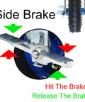Side view of Two Pack Heavy Duty Swivel Caster Wheels With Locking Brakes showing brake mechanism and tire detail.