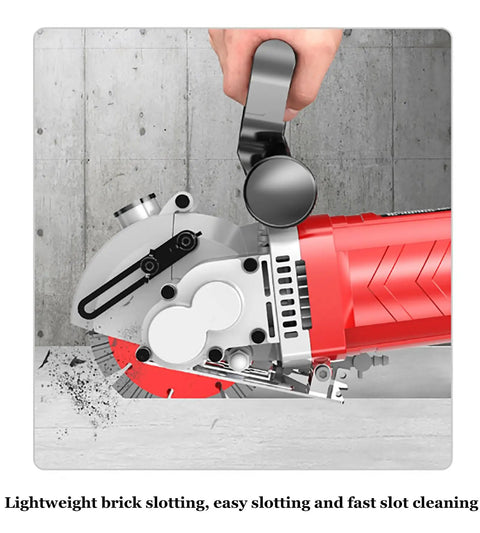 Heavy Duty Powerhouse Electric Wall Cutting Saw With Laser Aiming 5500W Concrete Chaser 6500RPM, equipped for precise brick cutting.