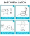 Installation guide for 4 Inch Square Recessed LED Can Lights With Color Temperature Switch 2700K To 5000K Dimmable 750 Lumens CRI 90 Energy Star Wet Rated 6 Pack