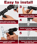 Installation steps for Rivet Adapter Kit For Cordless Drill With 4 Interchangeable Heads 2.4mm 3.2mm 4.0mm 4.8mm