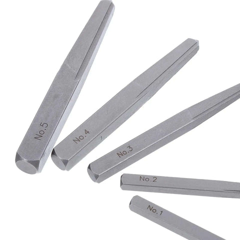Premium Five Piece Straight Flute Screw Extractor Kit Crafted From Tough Carbon Steel For Stripped Damaged Fasteners Automotive Repair And DIY Jobs That Need Precision Without Ruining Threads, five-piece set