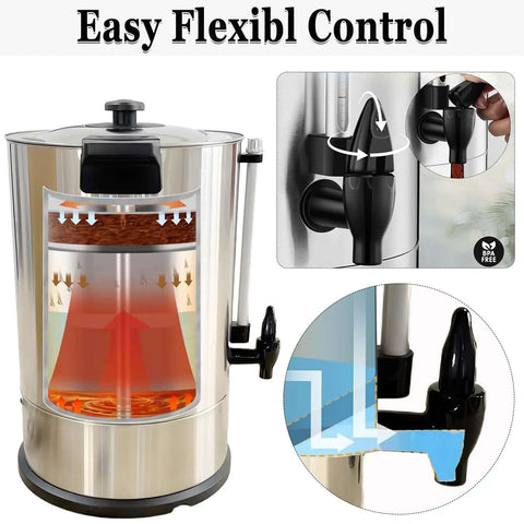 Commercial Coffee Urn for Big Batch 100 Cup Coffee Maker Stainless Steel 15L Large Capacity Hot Water Dispenser