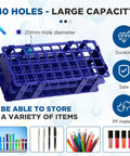 40 Hole Plastic Test Tube Rack Set With Detachable Tube Holder Colorful Blue And Red Lightweight Yet Durable Lab Organizer