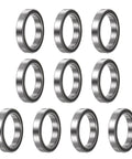 Rock Solid 6703-2RS Deep Groove Ball Bearing 10 Pack view showcasing chrome steel build and double rubber seals.