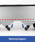 Peterbilt Model 367 Semi Truck Toy With Grain Trailer One Sixteen Scale Die Cast And Plastic Durable Construction Vehicle, open hoppers