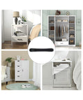 Smart Nightstand DIY Kit With Black Handle And Fingerprint Drawer Lock for nightstand, dresser, closet, or desk installation