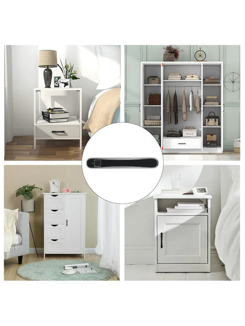 Smart Nightstand DIY Kit With Black Handle And Fingerprint Drawer Lock for nightstand, dresser, closet, or desk installation