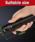 Person holding 7 Pack Small LED Tactical Flashlights High Lumens With 5 Modes Waterproof Zoomable Beams
