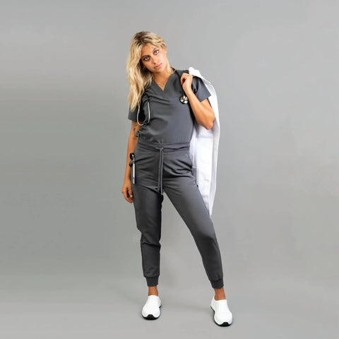 Nurse wearing All Day Slip Resistant Comfort Work Shoe For Nurses And Chefs With Wide Toe Box Breathable Ventilation in Crisp White