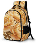 Vintage Metallic Floral Printed Unisex Backpack With Large Capacity Durable Polyester Daypack For Travel School And Everyday Use
