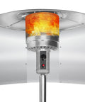 Three Panel Patio Heater Reflector Shield For Outdoor Heaters, Large Heat Deflector That Extends Range And Focuses Heat attached to heater