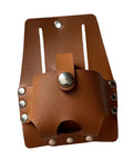 Heavy Duty Multiple Pocket Tool Organizer Built Tough For Hard Hats And Grease Monkeys, durable brown leather holder design.