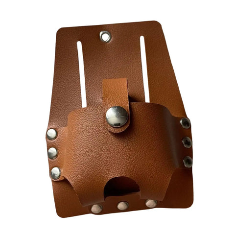 Heavy Duty Multiple Pocket Tool Organizer Built Tough For Hard Hats And Grease Monkeys, durable brown leather holder design.
