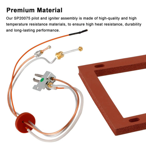 Pilot and igniter replacement kit with copper tubing, brass fittings, and orange/white wires for natural gas water heater