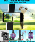 Heavy Duty Golf Cart Phone Mount With 360 Degree Rotation For Swing Analysis And Solid Shot Recording, golfer on screen