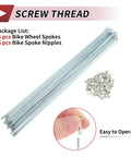 14G J Bend Bicycle Spokes 294mm Length With Nipples For MTB Wheels 36 Pack Silver Tone Carbon Steel Galvanized Spokes Set