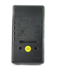 Back view of DT830B LCD Digital Multimeter Voltmeter, Ammeter And Ohmmeter with warning text and QC passed label visible.