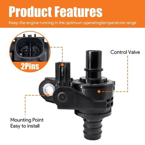 Coolant Water Control Valve Compatible With Toyota Avalon 2020 To 2021 Camry 2018 To 2023 Rav4 2019 To 2022 showing 2-pin connector and mounting point
