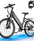High Power 1500W Peak Ebike For Adults With 48V 12Ah Removable Battery Up To 25 MPH And 65 Mile Range shown with lock