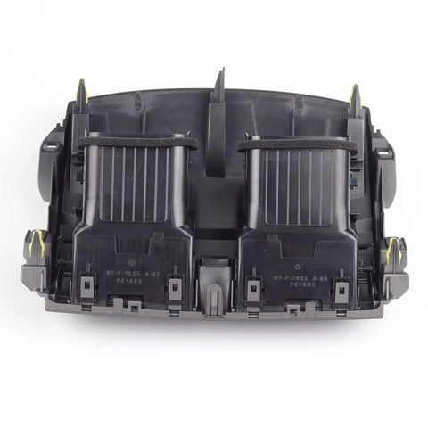 Rear view of Dasbecan center dash A/C vent panel, black plastic with two vents for Toyota Corolla 2008–2013.
